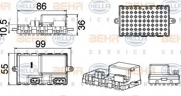 BEHR HELLA SERVICE 5HL351321211 Регулятор, вентилятор салона