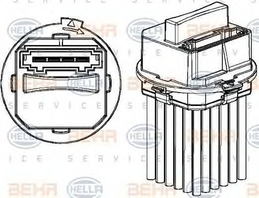 BEHR HELLA SERVICE 5HL351321321 Регулятор, вентилятор салона