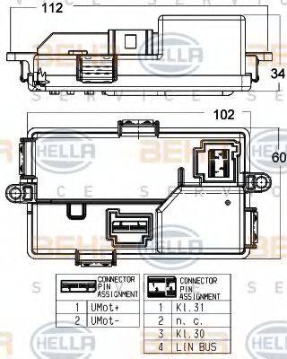 BEHR HELLA SERVICE 5HL351321671 Регулятор, вентилятор салона