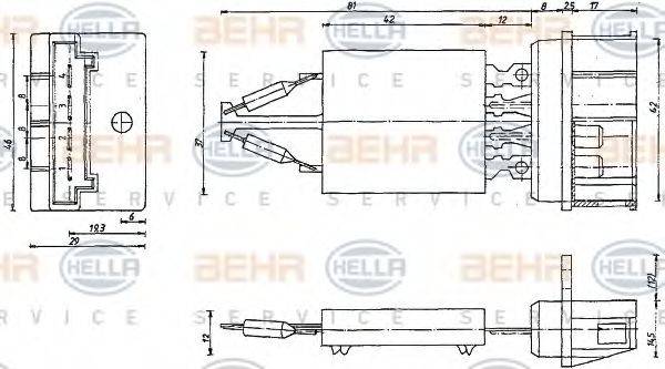 BEHR HELLA SERVICE 9ML351332401 Сопротивление, вентилятор салона