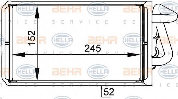 BEHR HELLA SERVICE 8FH351333001 Теплообменник, отопление салона