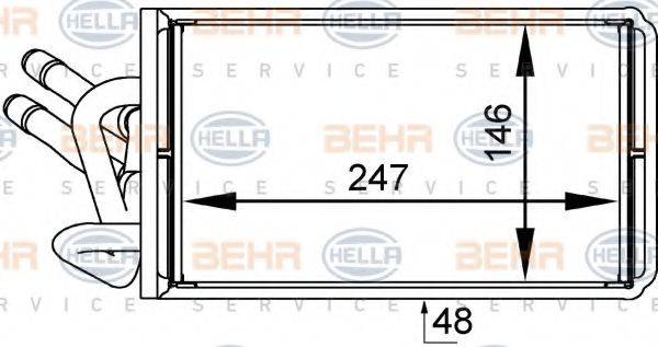 BEHR HELLA SERVICE 8FH351333041 Теплообменник, отопление салона