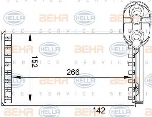 BEHR HELLA SERVICE 8FH351333051 Теплообменник, отопление салона