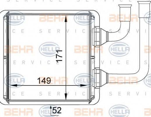 BEHR HELLA SERVICE 8FH351333061 Теплообменник, отопление салона