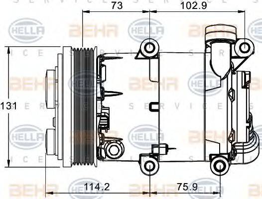 BEHR HELLA SERVICE 8FK351334031 Компрессор, кондиционер