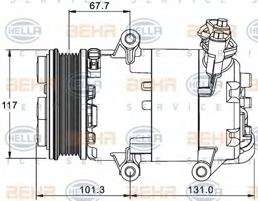 BEHR HELLA SERVICE 8FK351334041 Компрессор, кондиционер