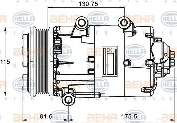 BEHR HELLA SERVICE 8FK351334051 Компрессор, кондиционер