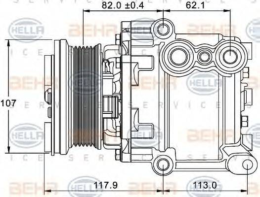 BEHR HELLA SERVICE 8FK351334081 Компрессор, кондиционер