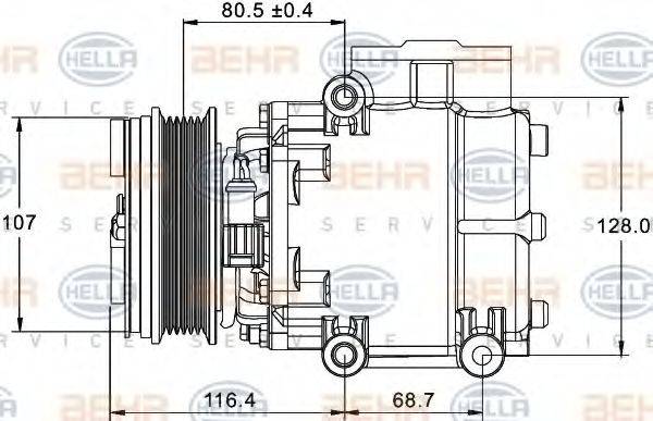 BEHR HELLA SERVICE 8FK351334101 Компрессор, кондиционер