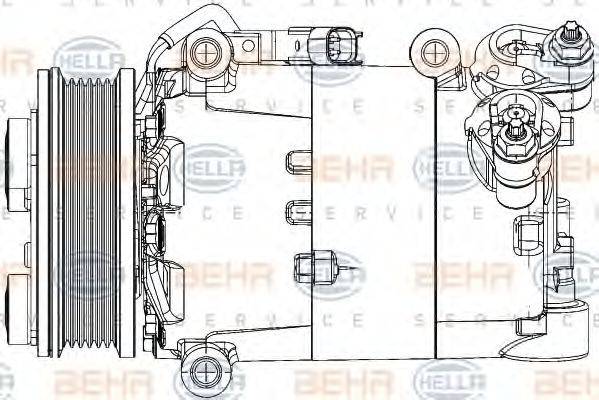 BEHR HELLA SERVICE 8FK351334431 Компрессор, кондиционер