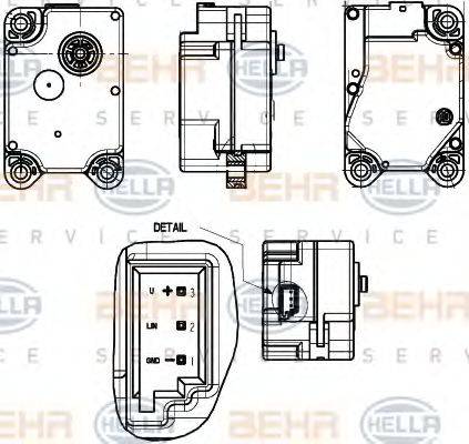 BEHR HELLA SERVICE 6NW351344011 Регулировочный элемент, смесительный клапан