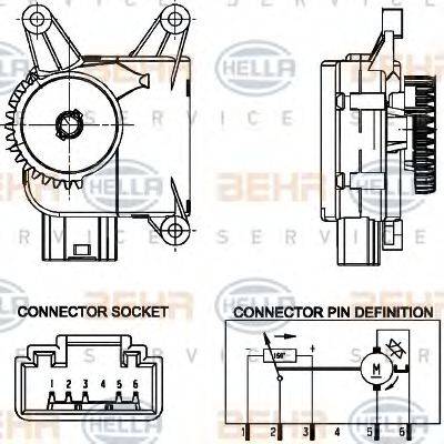 BEHR HELLA SERVICE 6NW351344021 Регулировочный элемент, смесительный клапан