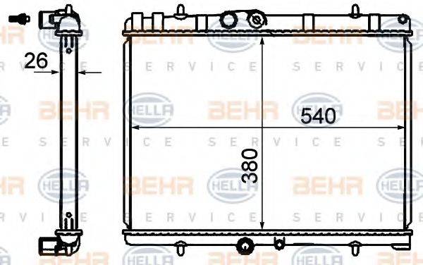 BEHR HELLA SERVICE 8MK376700521 Радиатор, охлаждение двигателя