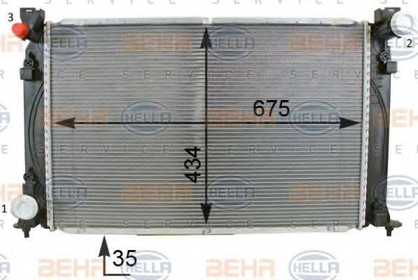 BEHR HELLA SERVICE 8MK376701281 Радиатор, охлаждение двигателя