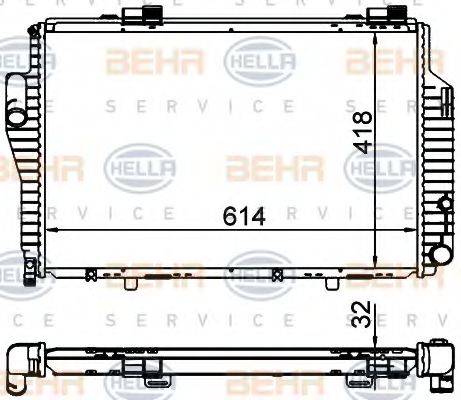 BEHR HELLA SERVICE 8MK376701714 Радиатор, охлаждение двигателя