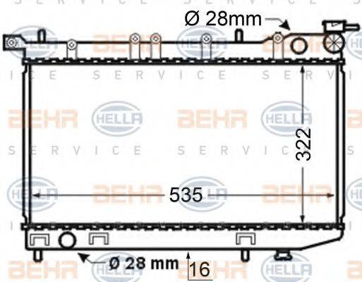 BEHR HELLA SERVICE 8MK376704691 Радиатор, охлаждение двигателя