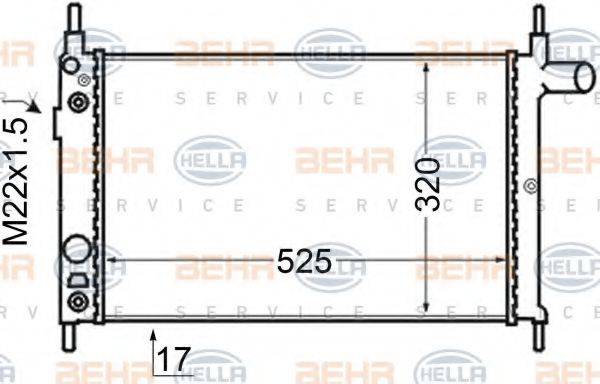 BEHR HELLA SERVICE 8MK376704771 Радиатор, охлаждение двигателя