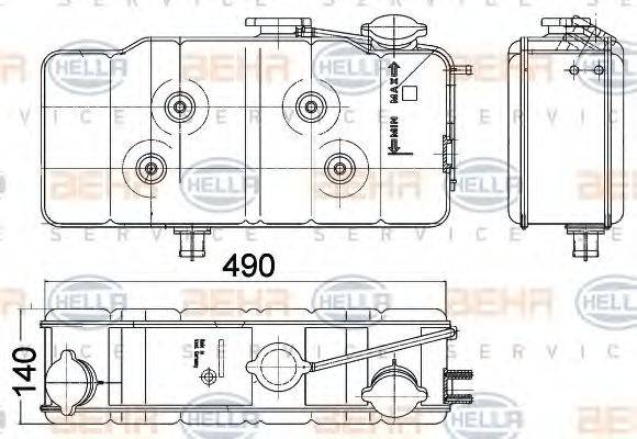 BEHR HELLA SERVICE 8MA376705181 Компенсационный бак, охлаждающая жидкость