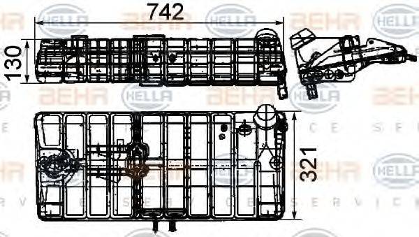 BEHR HELLA SERVICE 8MA376705341 Компенсационный бак, охлаждающая жидкость