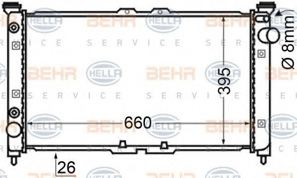 BEHR HELLA SERVICE 8MK376705591 Радиатор, охлаждение двигателя