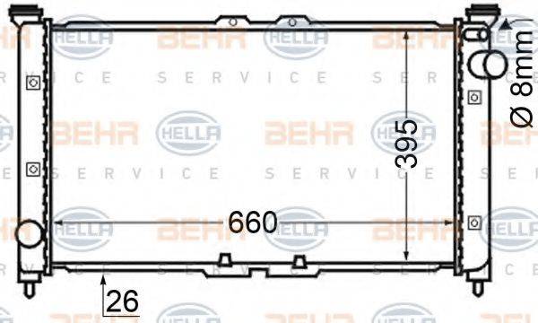 BEHR HELLA SERVICE 8MK376705601 Радиатор, охлаждение двигателя