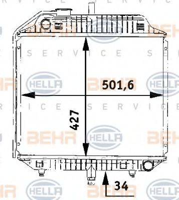 BEHR HELLA SERVICE 8MK376706201 Радиатор, охлаждение двигателя