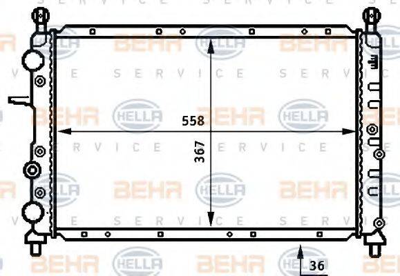 BEHR HELLA SERVICE 8MK376707001 Радиатор, охлаждение двигателя