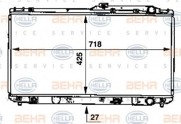 BEHR HELLA SERVICE 8MK376707401 Радиатор, охлаждение двигателя