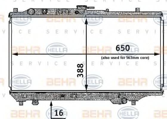 BEHR HELLA SERVICE 8MK376707411 Радиатор, охлаждение двигателя