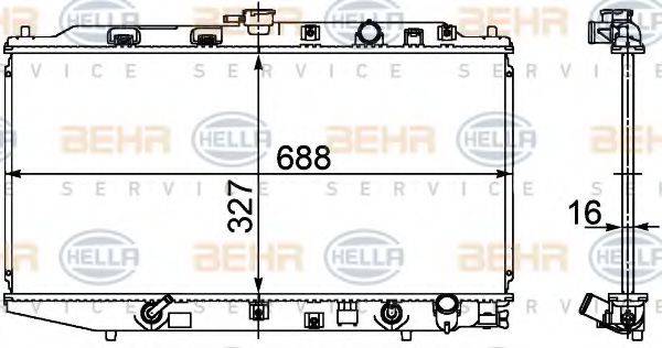 BEHR HELLA SERVICE 8MK376707651 Радиатор, охлаждение двигателя