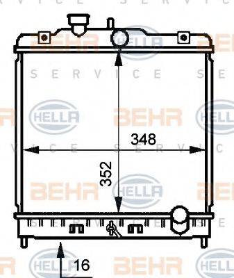 BEHR HELLA SERVICE 8MK376707781 Радиатор, охлаждение двигателя