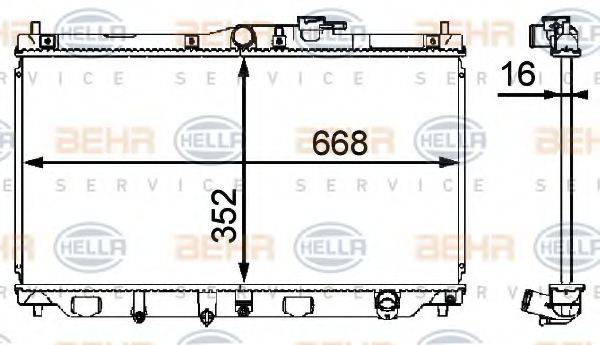 BEHR HELLA SERVICE 8MK376708131 Радиатор, охлаждение двигателя