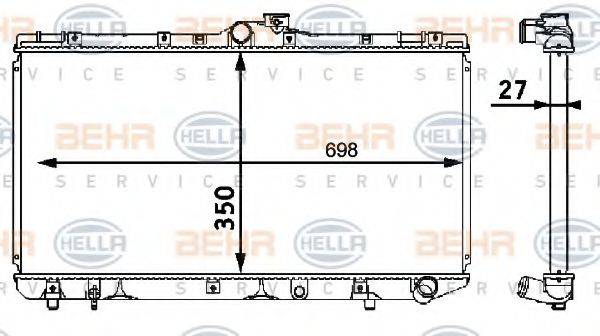 BEHR HELLA SERVICE 8MK376708161 Радиатор, охлаждение двигателя
