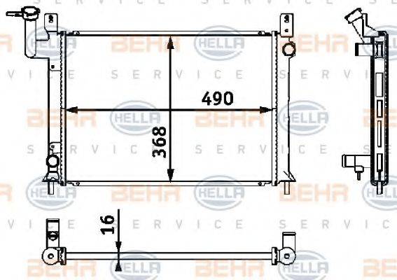 BEHR HELLA SERVICE 8MK376708241 Радиатор, охлаждение двигателя