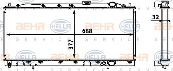 BEHR HELLA SERVICE 8MK376708331 Радиатор, охлаждение двигателя