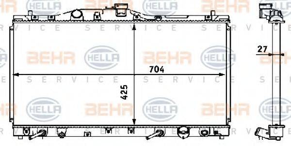 BEHR HELLA SERVICE 8MK376708371 Радиатор, охлаждение двигателя