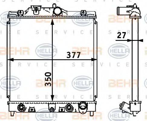 BEHR HELLA SERVICE 8MK376708381 Радиатор, охлаждение двигателя