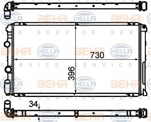 BEHR HELLA SERVICE 8MK376708451 Радиатор, охлаждение двигателя