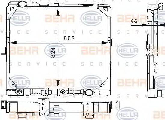 BEHR HELLA SERVICE 8MK376709311 Радиатор, охлаждение двигателя