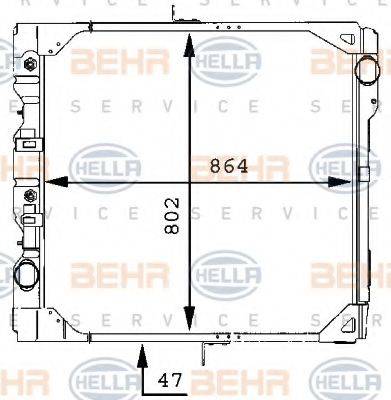 BEHR HELLA SERVICE 8MK376709331 Радиатор, охлаждение двигателя