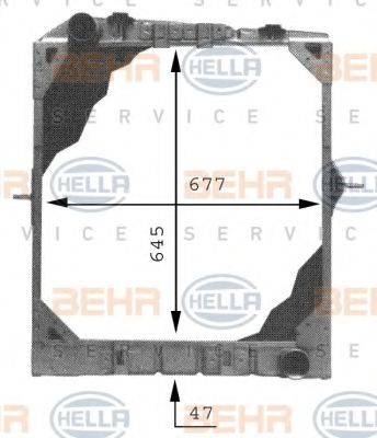 BEHR HELLA SERVICE 8MK376709421 Радиатор, охлаждение двигателя