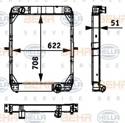 BEHR HELLA SERVICE 8MK376709441 Радиатор, охлаждение двигателя