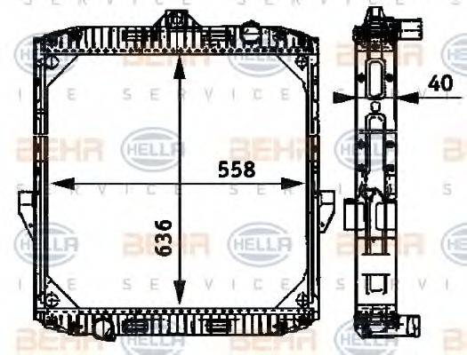 BEHR HELLA SERVICE 8MK376709531 Радиатор, охлаждение двигателя