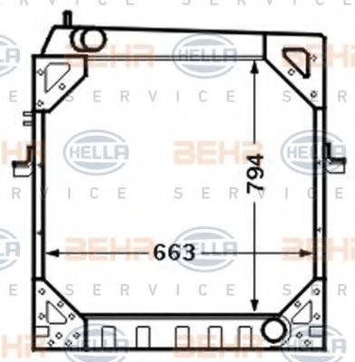 BEHR HELLA SERVICE 8MK376709571 Радиатор, охлаждение двигателя