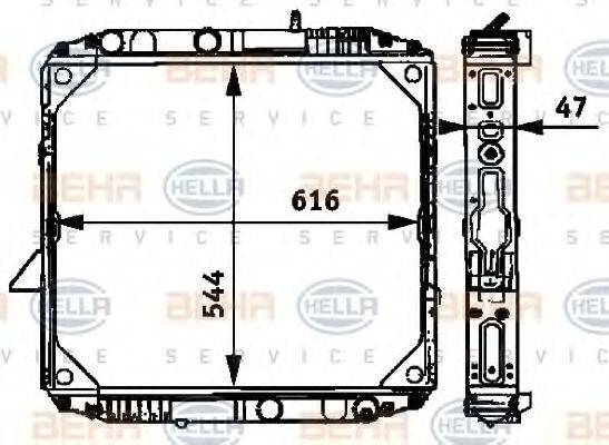 BEHR HELLA SERVICE 8MK376709751 Радиатор, охлаждение двигателя