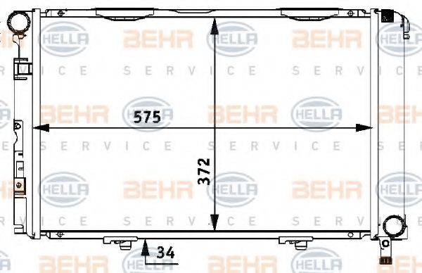 BEHR HELLA SERVICE 8MK376710591 Радиатор, охлаждение двигателя