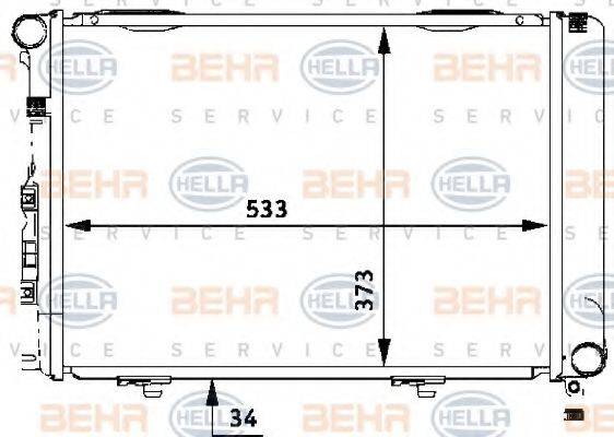 BEHR HELLA SERVICE 8MK376710651 Радиатор, охлаждение двигателя