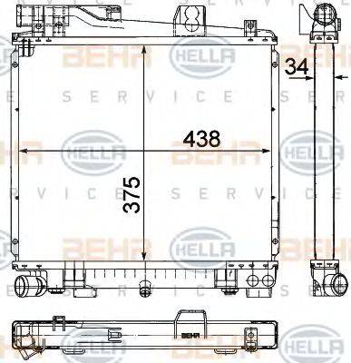 BEHR HELLA SERVICE 8MK376710751 Радиатор, охлаждение двигателя
