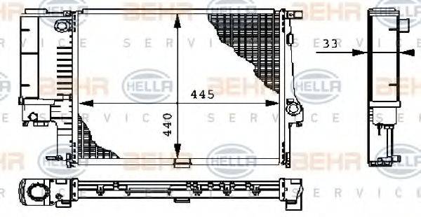 BEHR HELLA SERVICE 8MK376711081 Радиатор, охлаждение двигателя