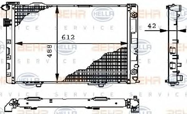 BEHR HELLA SERVICE 8MK376711101 Радиатор, охлаждение двигателя